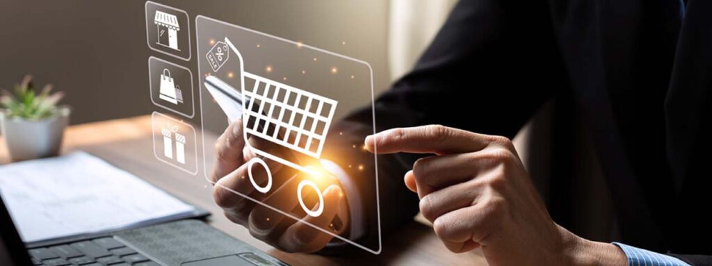 STUDIO FIVE: Person interacting with digital shopping cart