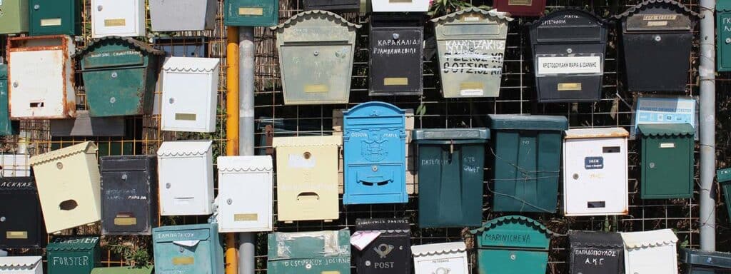 STUDIO FIVE - E-Commerce Spring Cleaning Tips: Colorful mailboxes on a wall